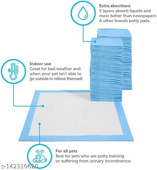 Water Proof Dog Pee Pad for Pet (Multicolor, 60x90 cm) (Pack of 5)